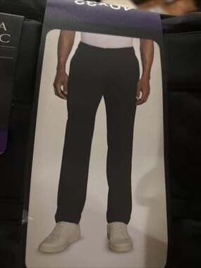 Banana Republic Men's Slim Fit Flat Front Pants, Black, Size 40X32